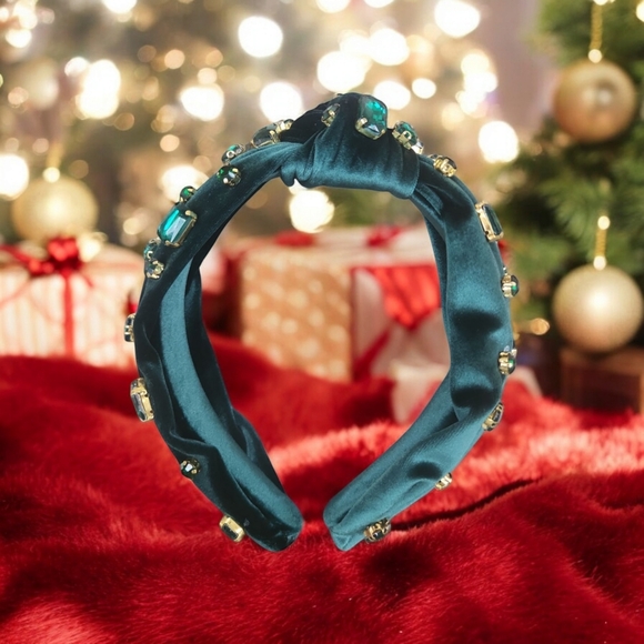 NEW! Faux green esmerald headband - Luxury hair accesory - Picture 7 of 11